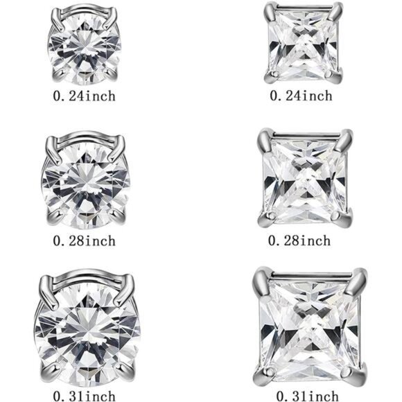 2 Pairs Stainless Steel Magnetic Stud Earrings for Men Magnetic - Picture 2 of 5